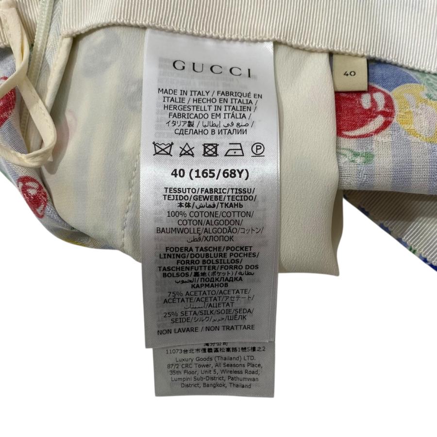 【レア 美品】GUCCI グッチ チェリー柄 ストライプ ショートパンツ 38 GUCCI（グッチ） 【値下げ】GUCCI チェリーストライプショートパンツ