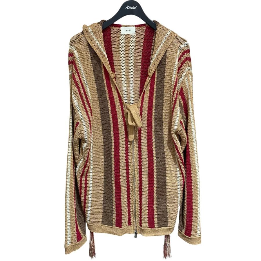 コーイ KOOI STRIPE MESH KNIT HOODIE 25KO-SS07 ベージュ サイズ：2 