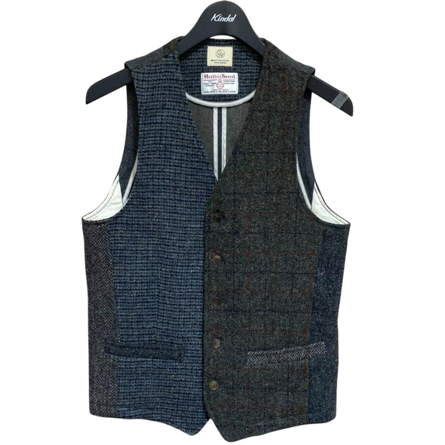 UNITED ARROWS HARRIS TWEED クレイジー ジレ BEAUTY＆YOUTH UNITED ARROWS ビューティアンドユース×ハリスツイード