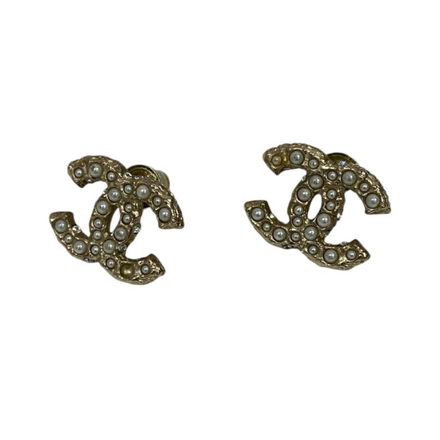 CHANEL（シャネル） ココマークフェイクパールピアス ゴールド 