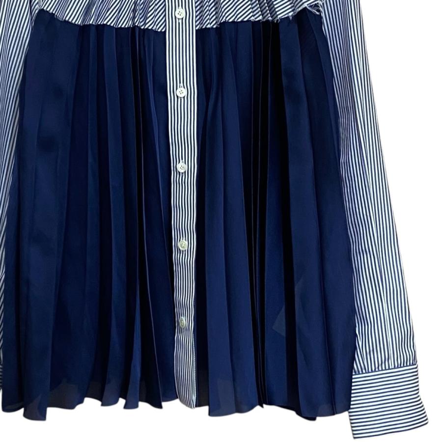 sacai（サカイ） プリーツシャツ 22-05971 ネイビー サイズ：1