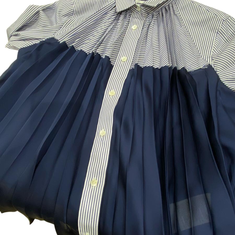 sacai（サカイ） プリーツシャツ 22-05971 ネイビー サイズ：1