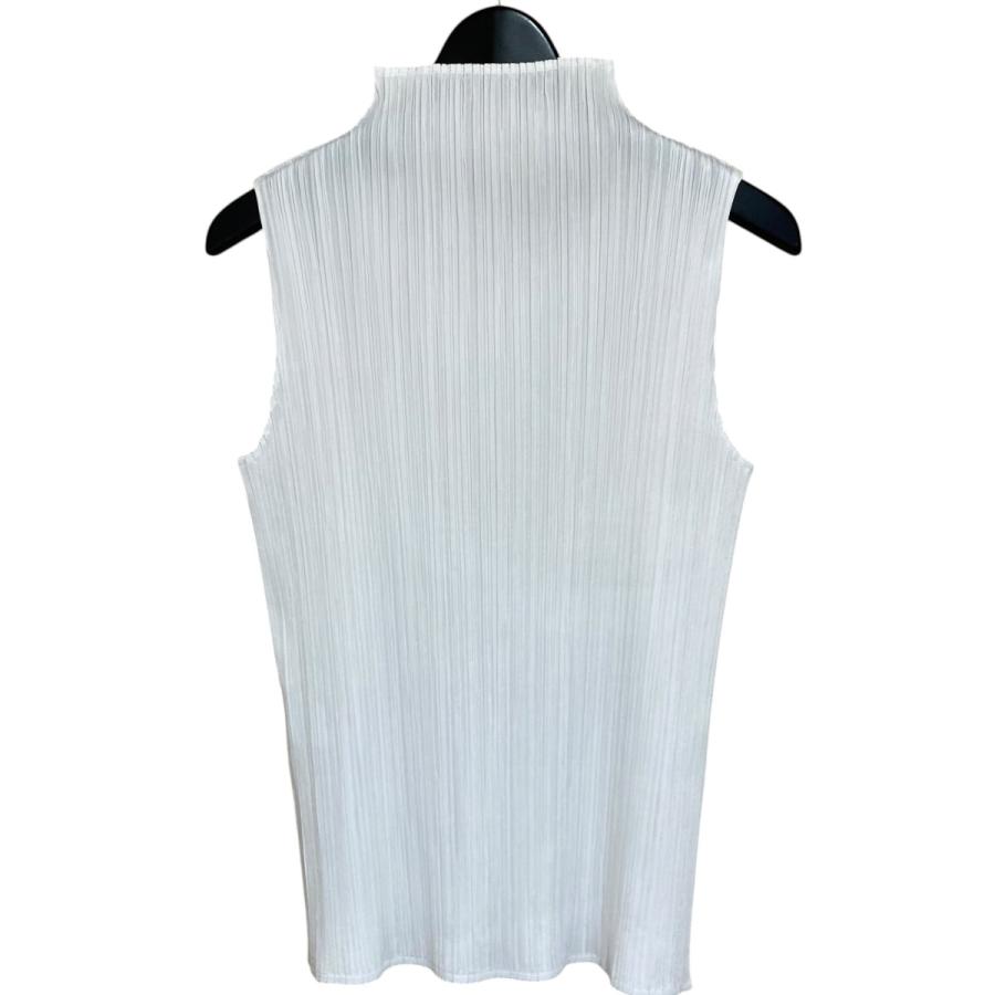 PLEATS PLEASE イッセイミヤケ プリーツ ノースリーブ 白 イッセイ 
