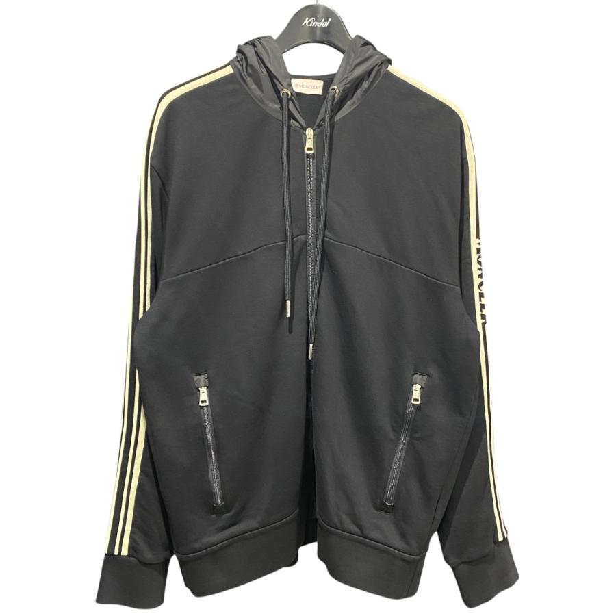 さらにセール【極美品】モンクレール スウェット×ナイロン切替 MONCLER（モンクレール） ナイロン切替パーカー F10918G70200 ブラック