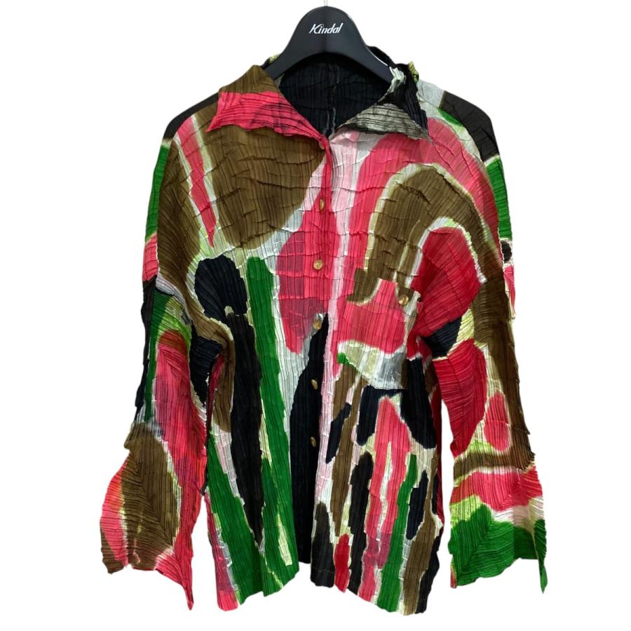 ISSEY MIYAKE（イッセイミヤケ） 総柄プリーツシャツ IM82-FJ944