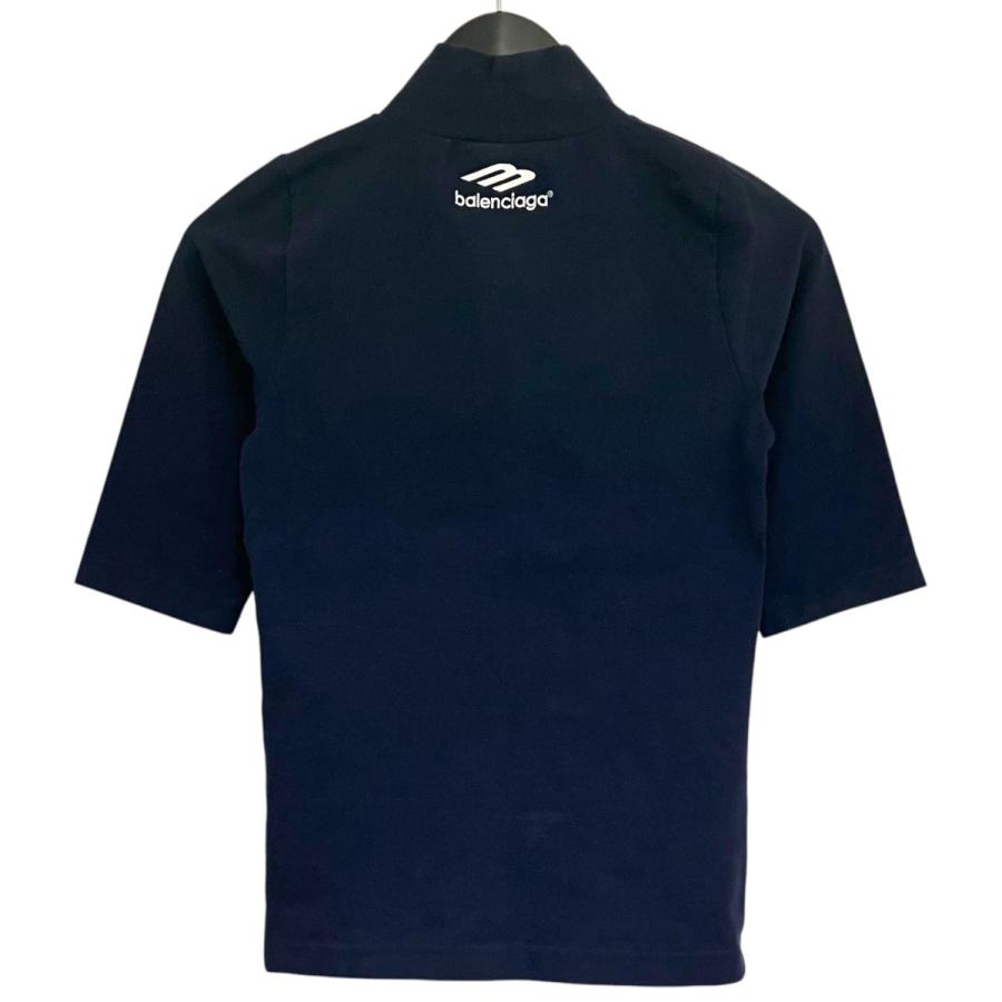 新品BALENCIAGA ネイビー 半袖Tシャツ BALENCIAGA（Tシャツ/カットソー(半袖/袖なし) ・ ブルー・ネイビー