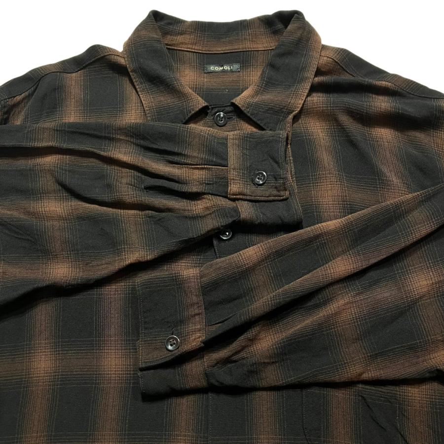 COMOLI コモリ 24SS チェックシャツ Z01020005 ブラック COMOLI コモリ 24SS チェックシャツ Z01020005 ブラック