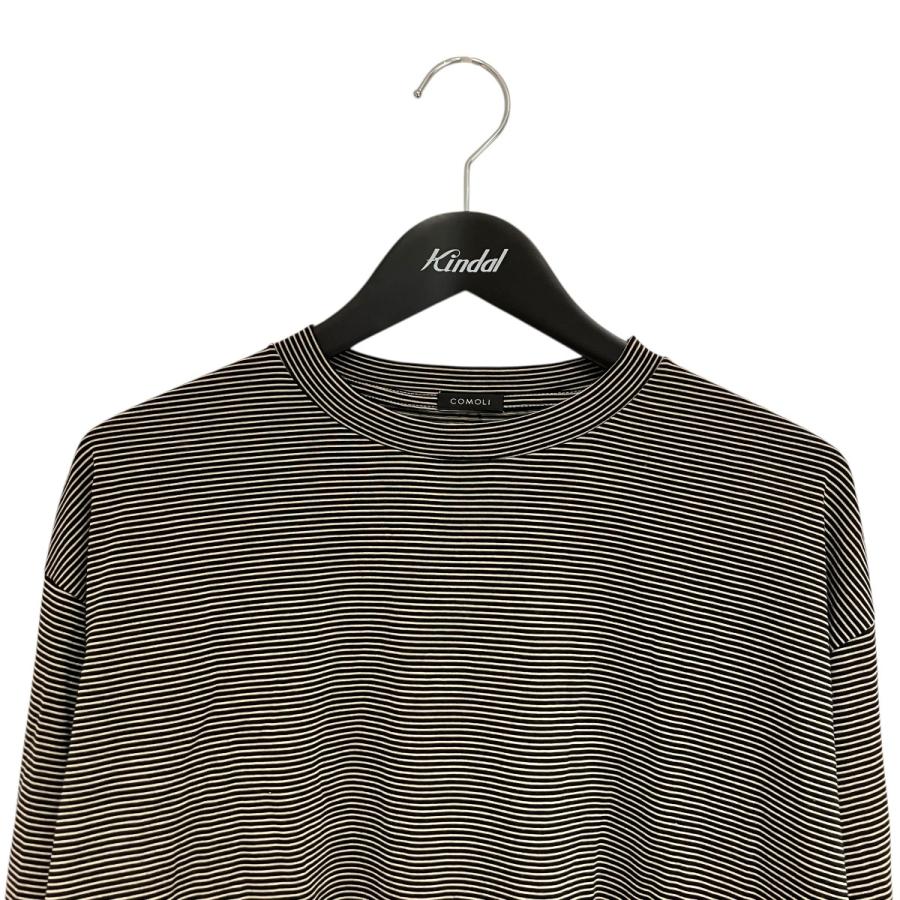 COMOLI 23SS サマーウール 長袖 ボーダー Tシャツ