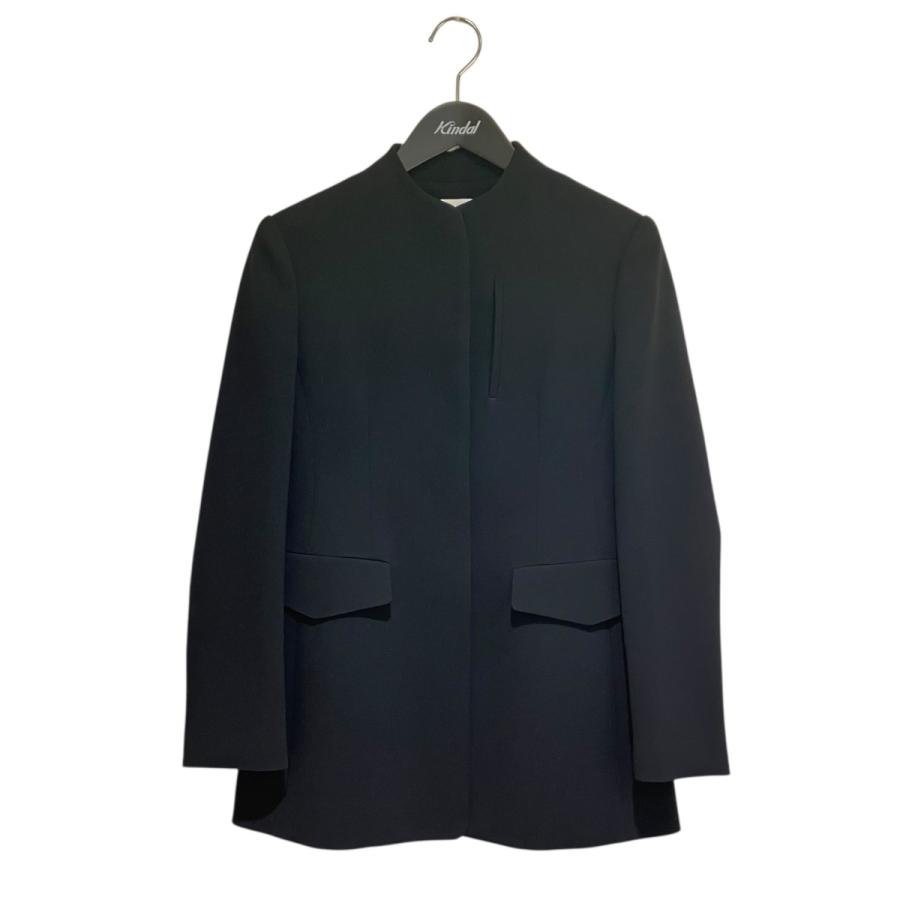 新品　マルゴー　ボリューム袖　ジャケット　ブラック　M 値下げ】mame kurogouchi 24AW Acetate Polyester Mao Collar Jacket