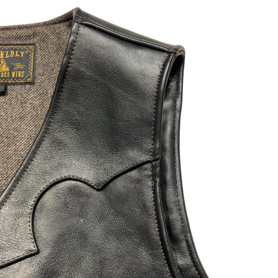 ヴェルオックリー VELUOKLDLY 牛革コンチョベスト レザーベスト