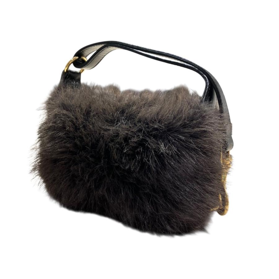 sacai（サカイ） sacai Small Pochette Faux Fur ハンドバッグ グレー