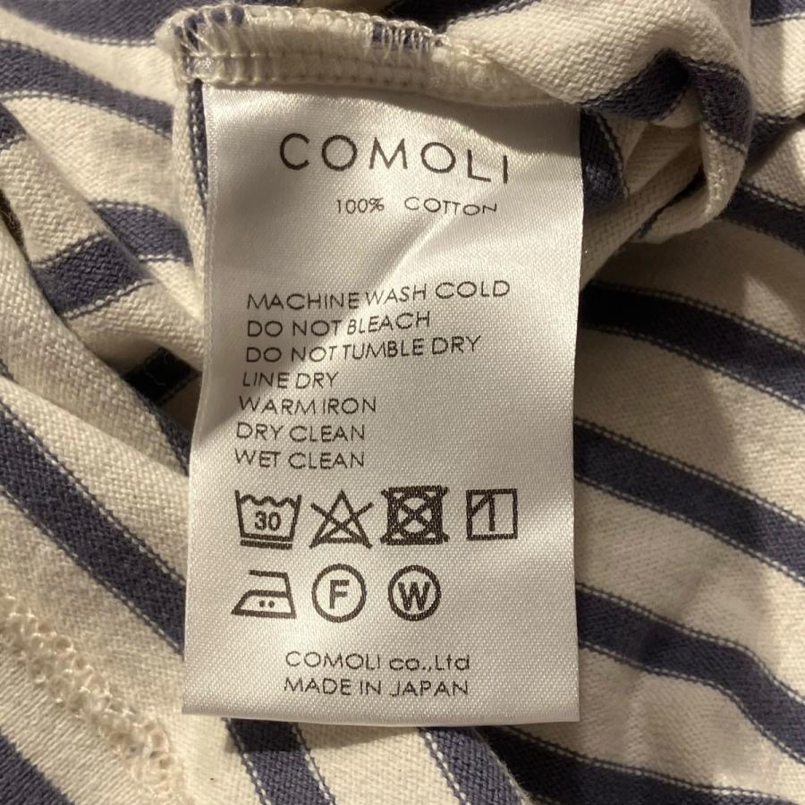 COMOLI（コモリ） ボーダーボートネック 長袖カットソー V01-05010 