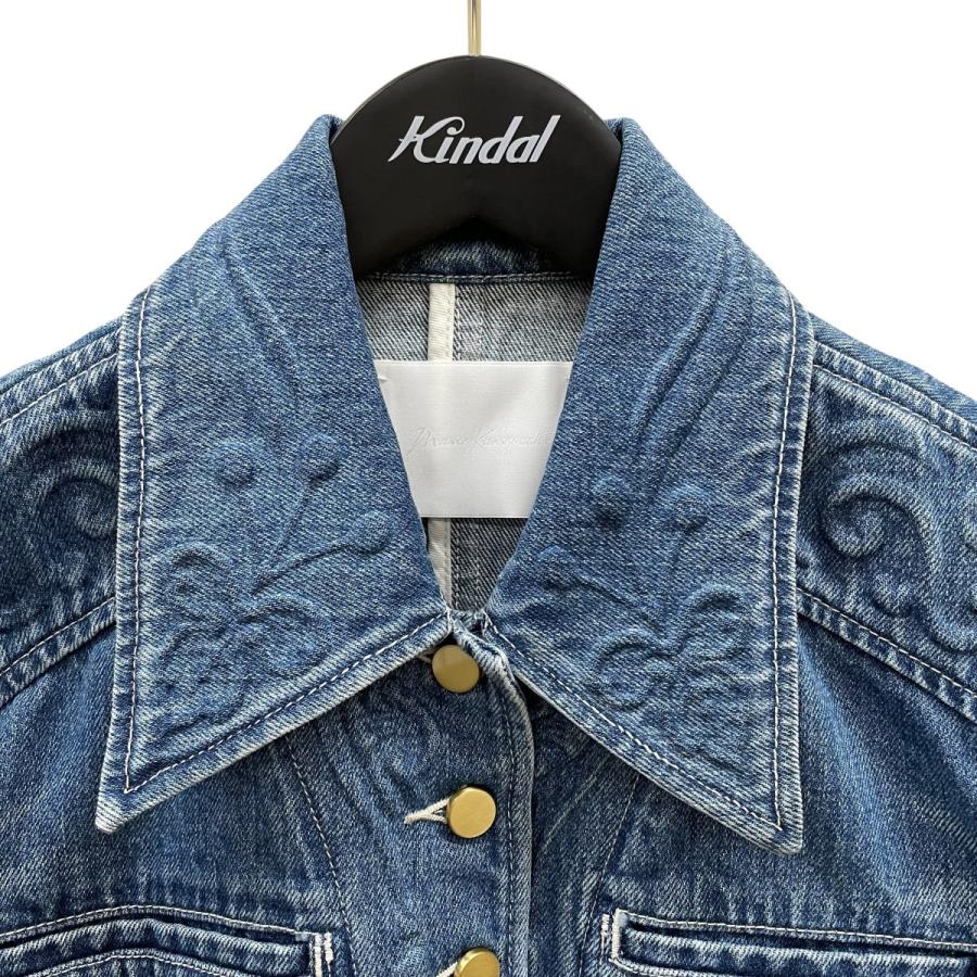 マメクロゴウチ mame kurogouchi Floral Embossed Short Denim Jacket