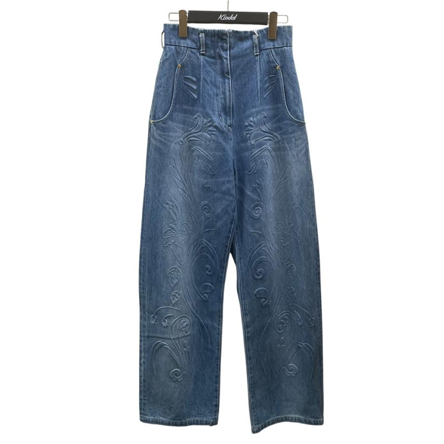 最終価格mame Floral Embossed Wide Leg Jeans 【公式通販】