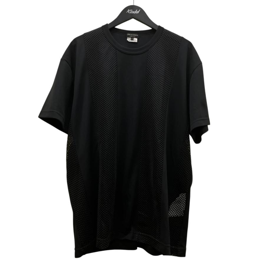 25SS コムデギャルソンオムプリュス メッシュ切替 Tシャツ ブラック COMME des GARCONS HOMME PLUS コムデギャルソンオムプリュス エステル