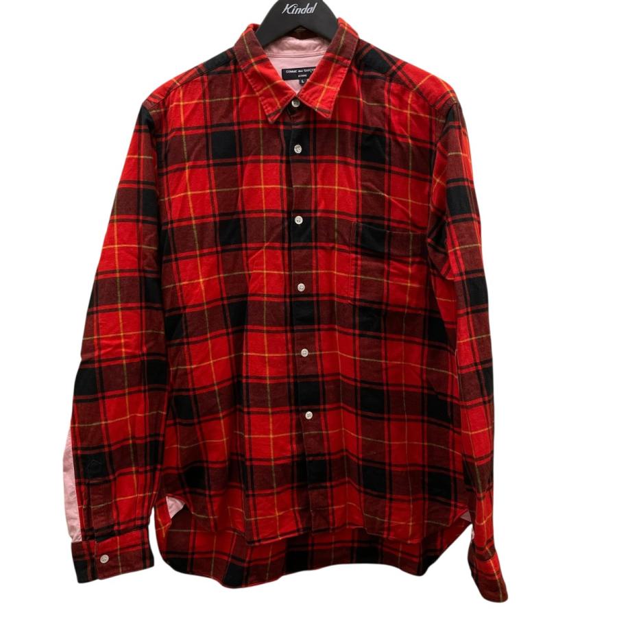 mastermind JAPAN 半袖チェックシャツ Mサイズ レッド Flannel Check Shirt