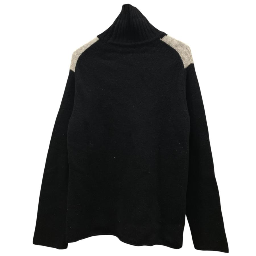 ヨウジヤマモト カシミヤ タートルネック ニット ハイネック yohji yamamoto - SIDE STRING DETAIL TURTLENECK （BLACK
