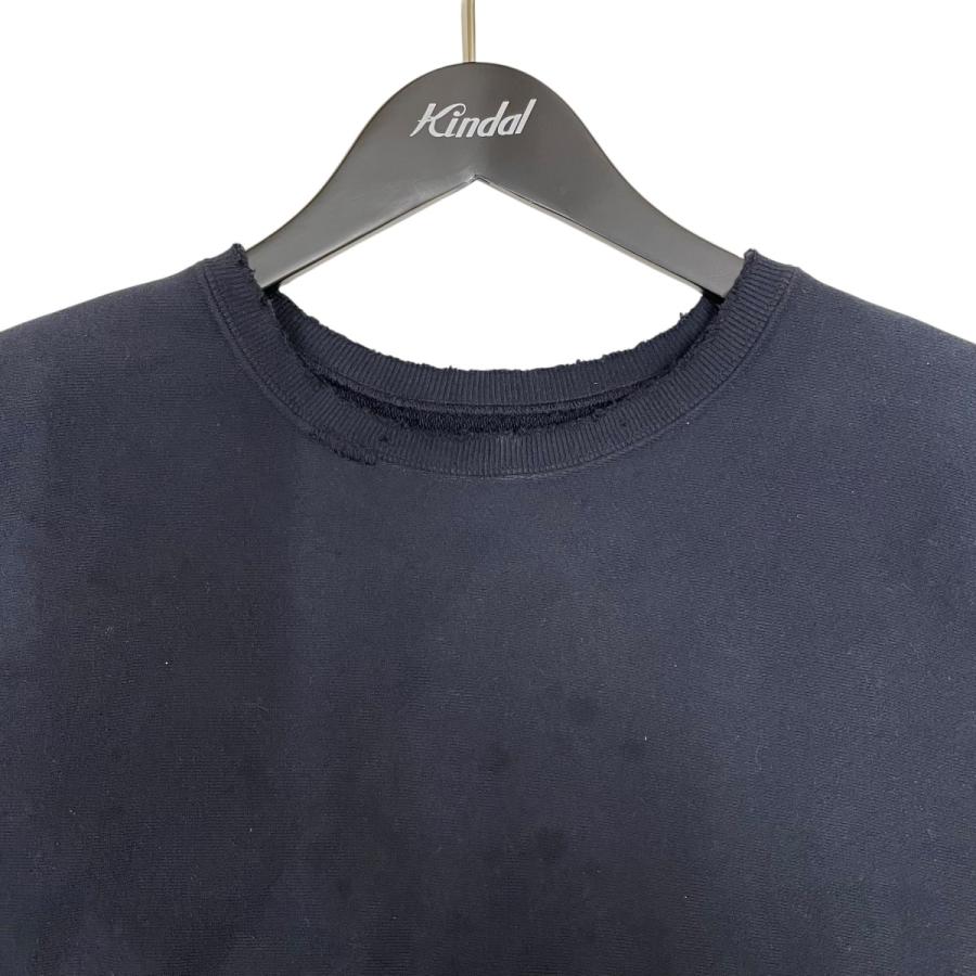 値下げ】ANCELLM DYED DAMEGE SWEAT SHIRT クルーネックスウェット ANC 