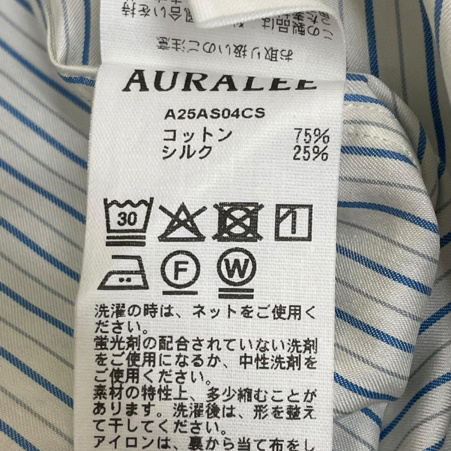 AURALEE（オーラリー） AURALEE COTTON SILK STRIPE DOUBLE-CUFF SHIRT