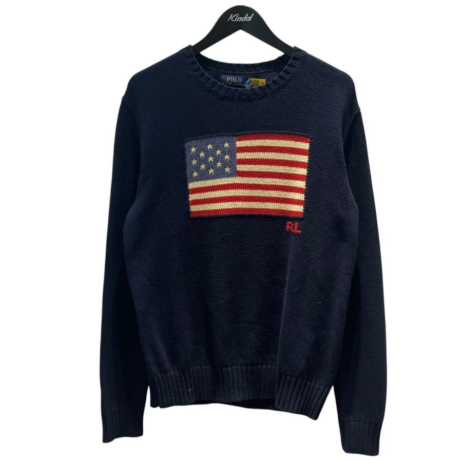 極美品✨コットン ポロラルフローレン 星条旗 クルーネック ニット S 大人気 極美品✨コットン ポロラルフローレン 星条旗 クルーネック ニット S