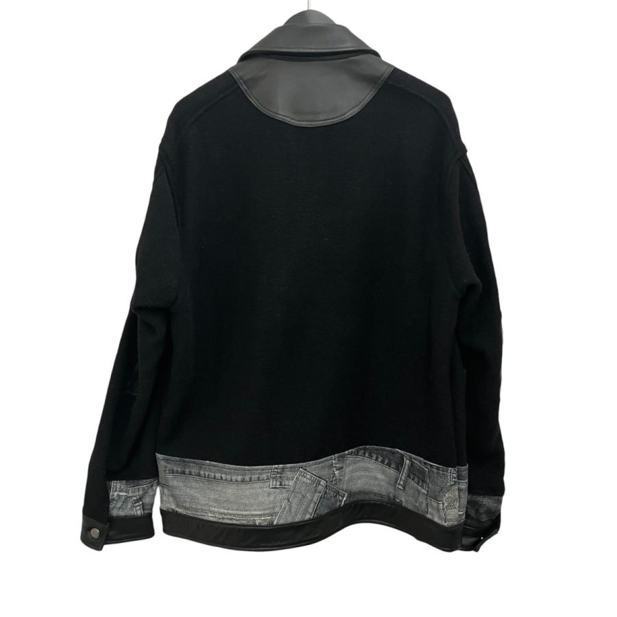 ザラzara ANDERSSON BELL ブラック レザー ジャケット　ニット アンダーソンベル×ザラ ANDERSSON BELL×ZARA ニット切替レザーダブル