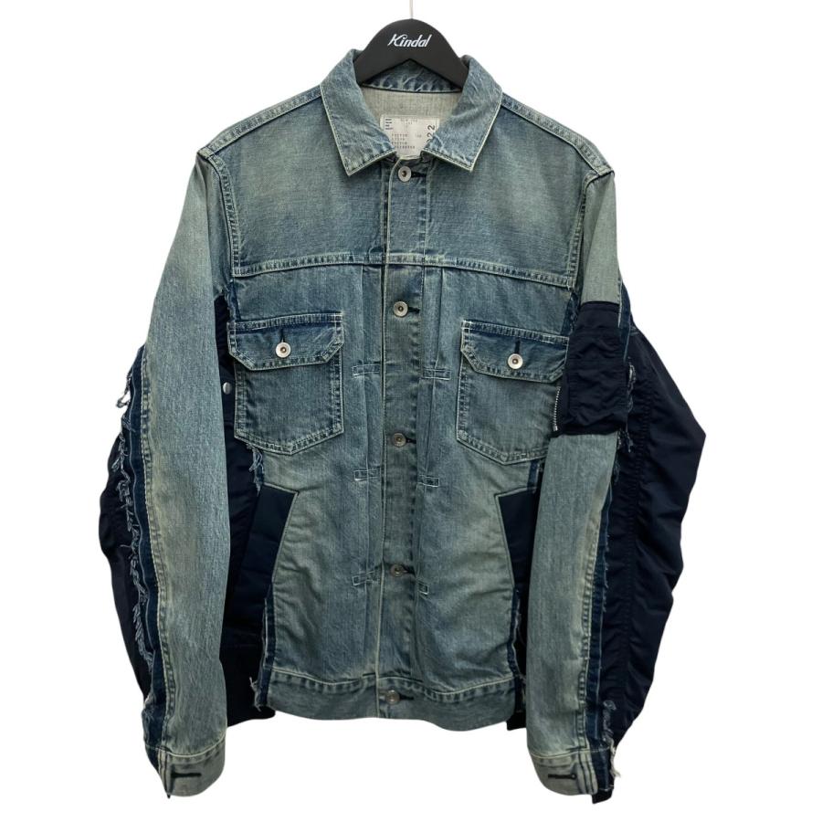 sacai ドッキング デニム　ナイロン　ツイルジャケット ma-1 sacai（サカイ） 【DENIM MA-1 JACKET】 MA-1ドッキングデニム