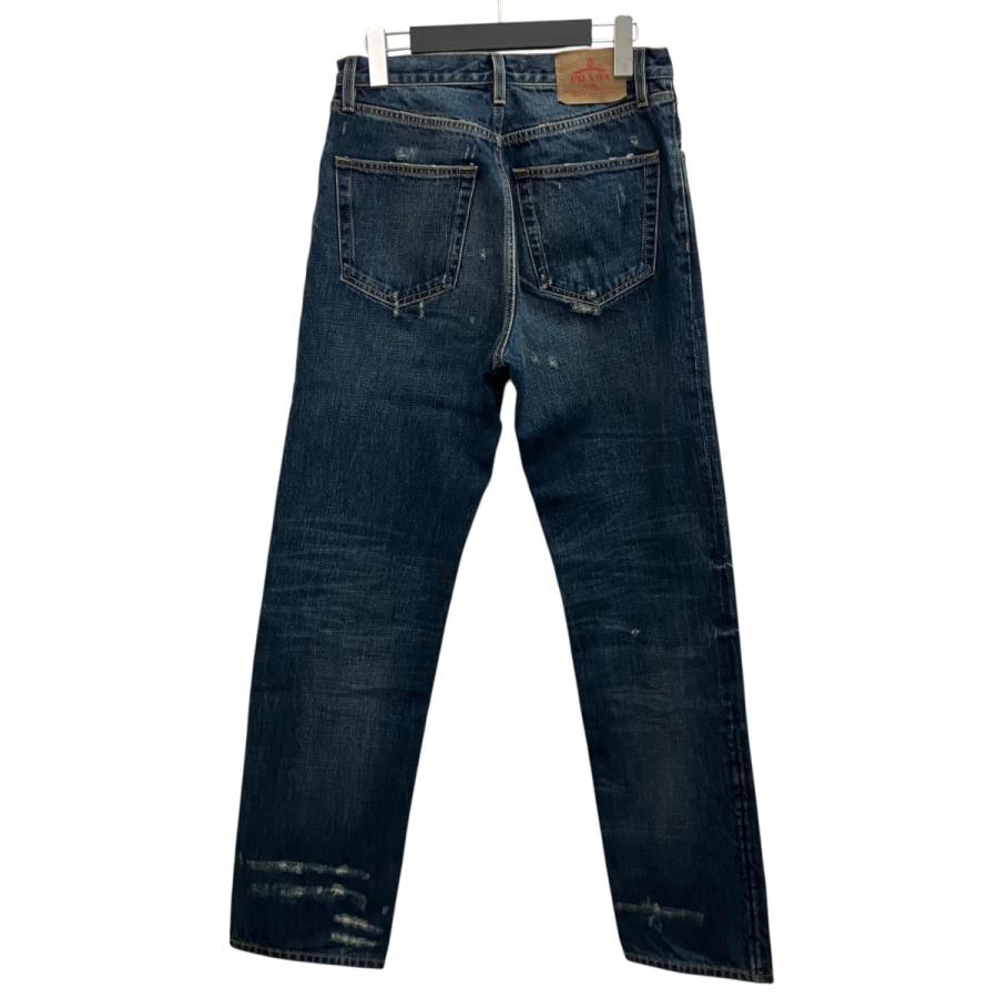 メンズ 美品 正規品 PRADA ダークブルー ストレートデニム 32 M〜L