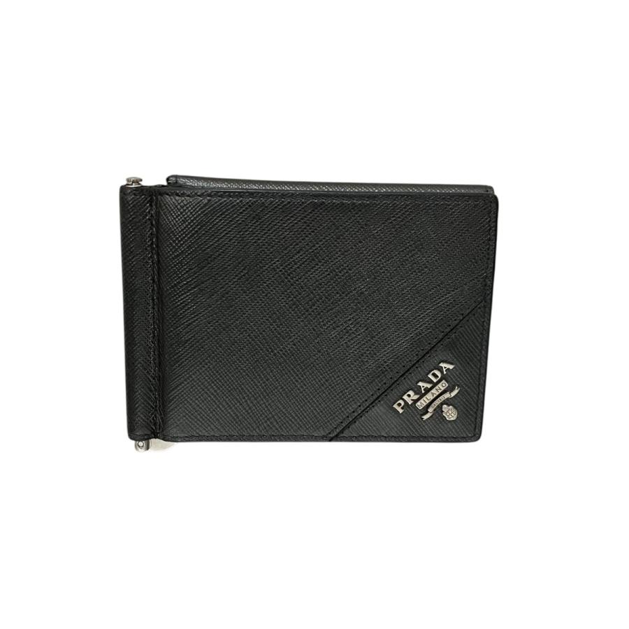 PRADA（プラダ） マネークリップ付きサフィアーノカードケース グレー