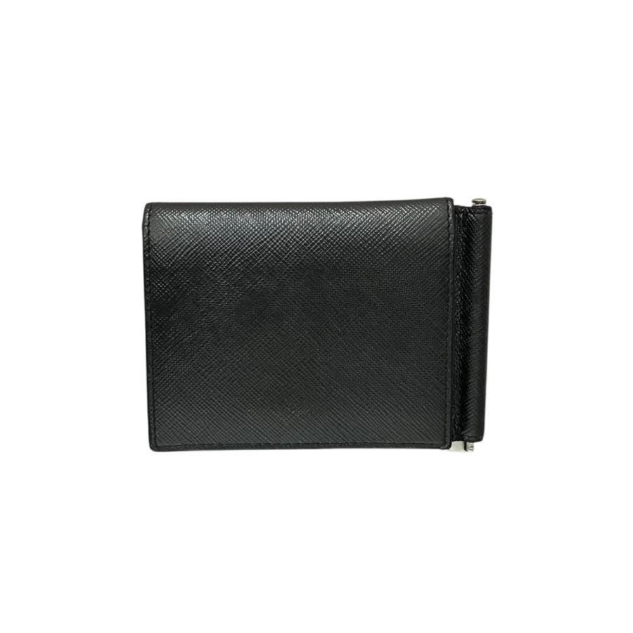 PRADA プラダ　サフィアーノ　マネークリップ付き　カードケース　新品 PRADA（プラダ） マネークリップ付きサフィアーノカードケース グレー