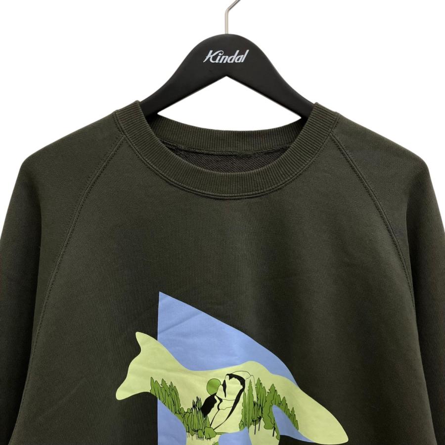 メゾンキツネ×アンドワンダー MAISON KITSUNE×and wander プリントスウェット 574-3184904 オリーブ サイズ：4_2