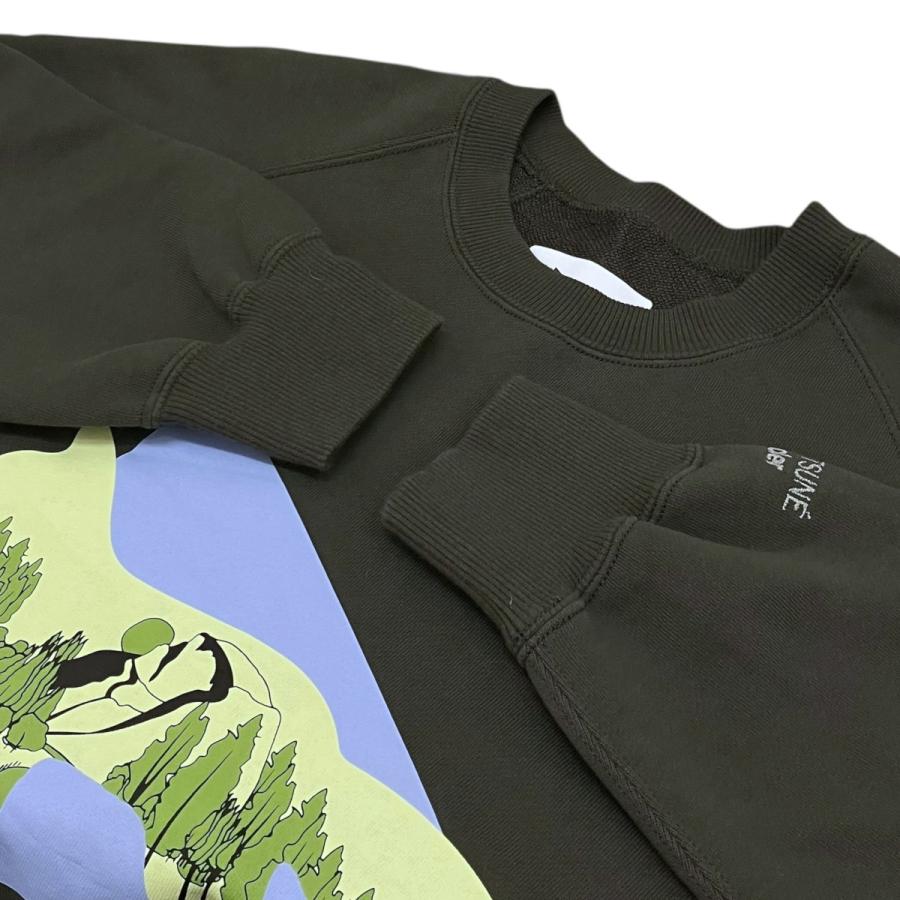 メゾンキツネ×アンドワンダー MAISON KITSUNE×and wander プリントスウェット 574-3184904 オリーブ サイズ：4_4