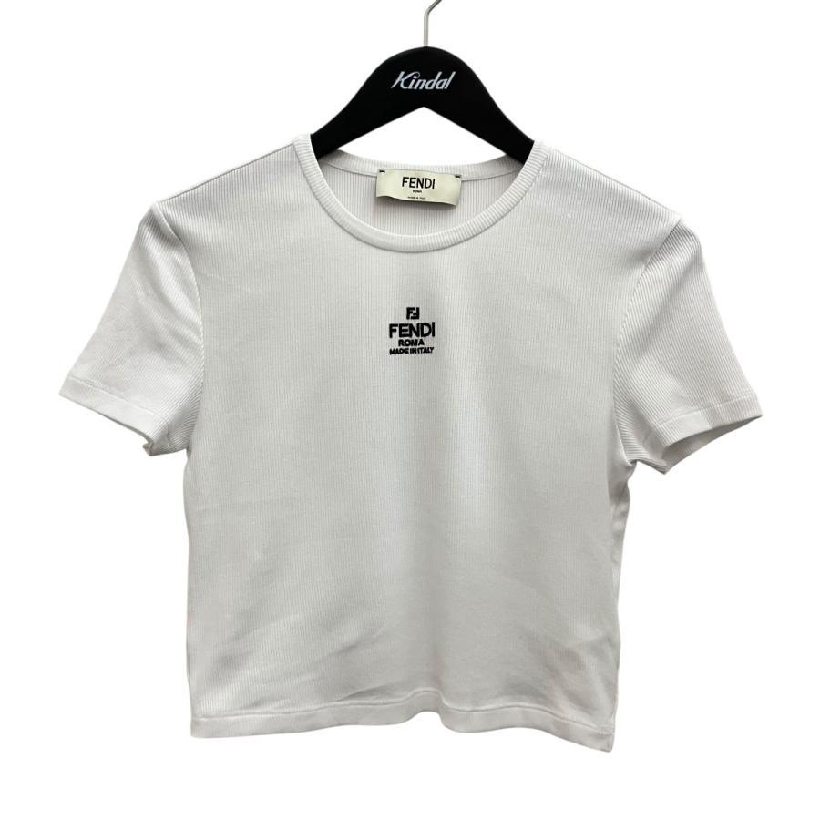 FENDI（フェンディ） クロップドリブTシャツ FS8110 ANQM ホワイト