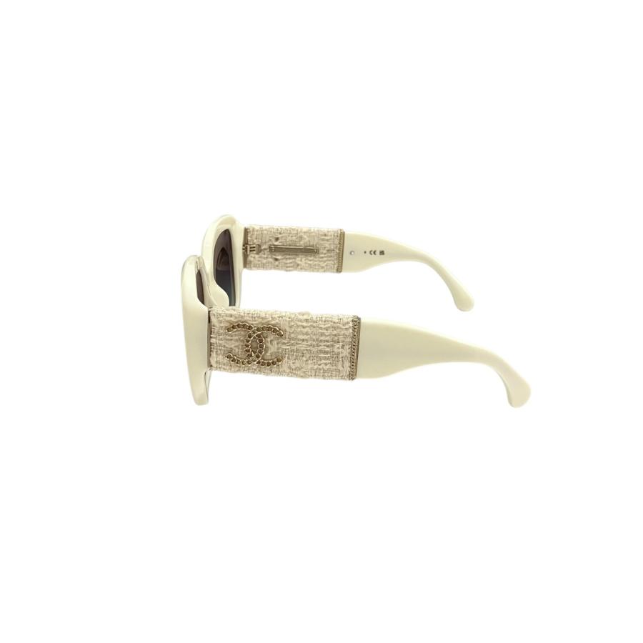 シャネル CHANEL ツイード切替サングラス 5512-A ホワイト サイズ：55□19-140の画像
