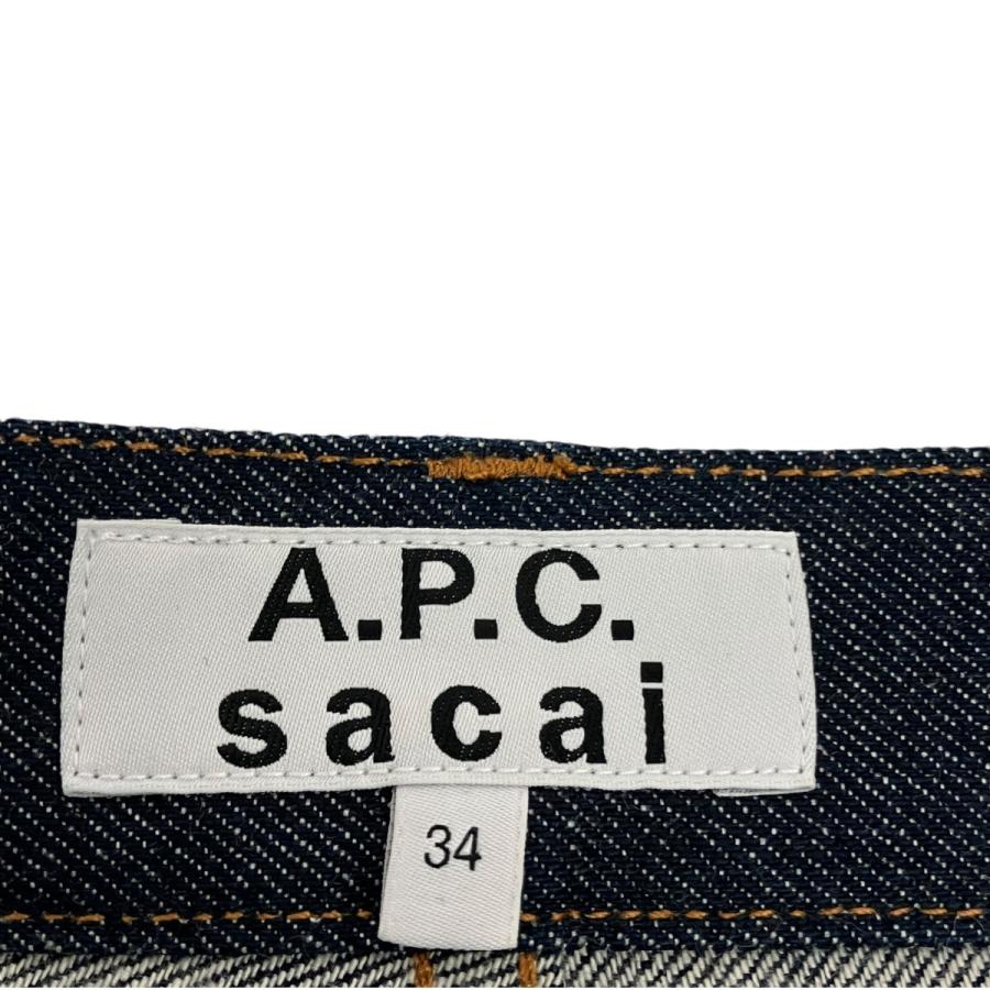 アーペーセー×サカイ A．P．C．×sacai サイドジップデニムスカート 21E2-PSAFF-F06325 インディゴ サイズ：34の画像