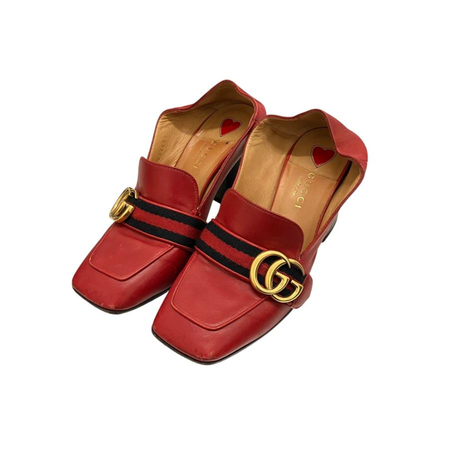 GUCCI（グッチ） ミッドヒールローファー 423535 レッド サイズ：34 1