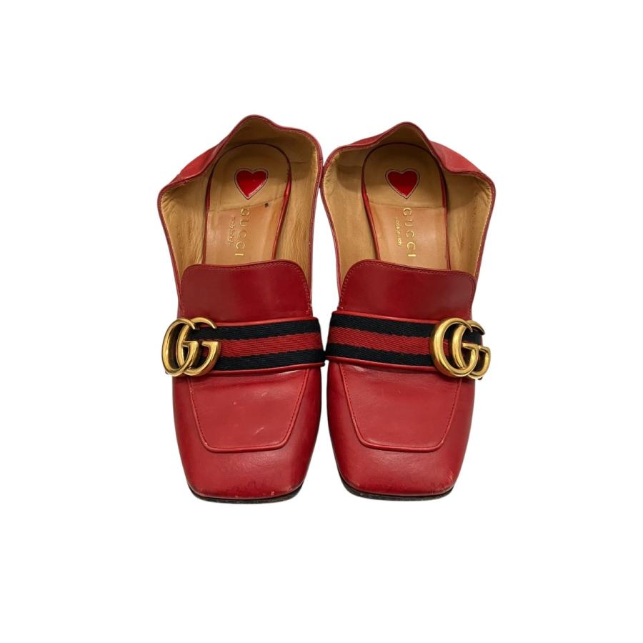 GUCCI（グッチ） ミッドヒールローファー 423535 レッド サイズ：34 1