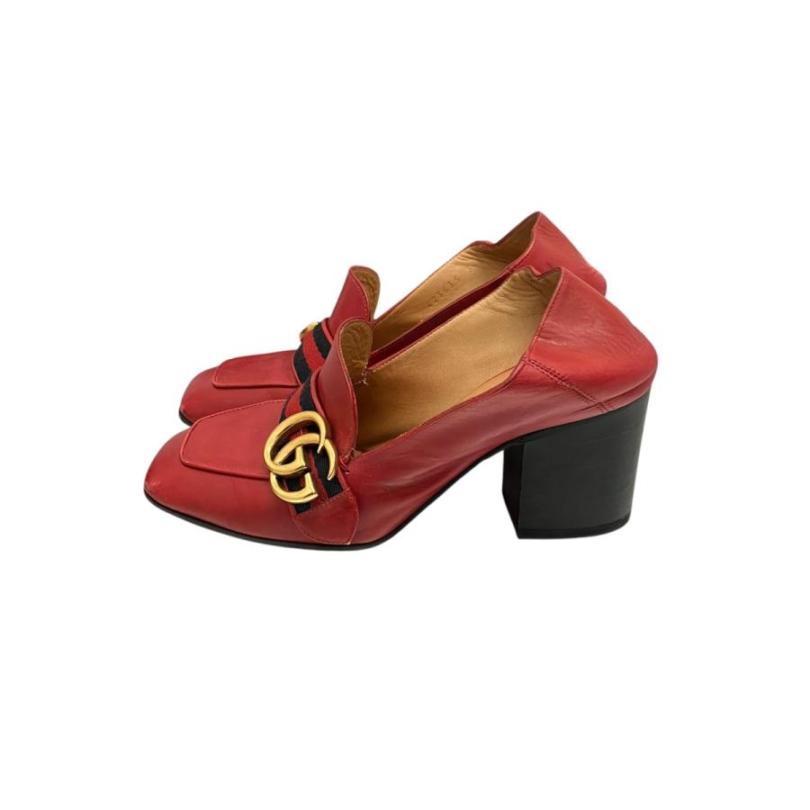 GUCCI（グッチ） ミッドヒールローファー 423535 レッド サイズ：34 1