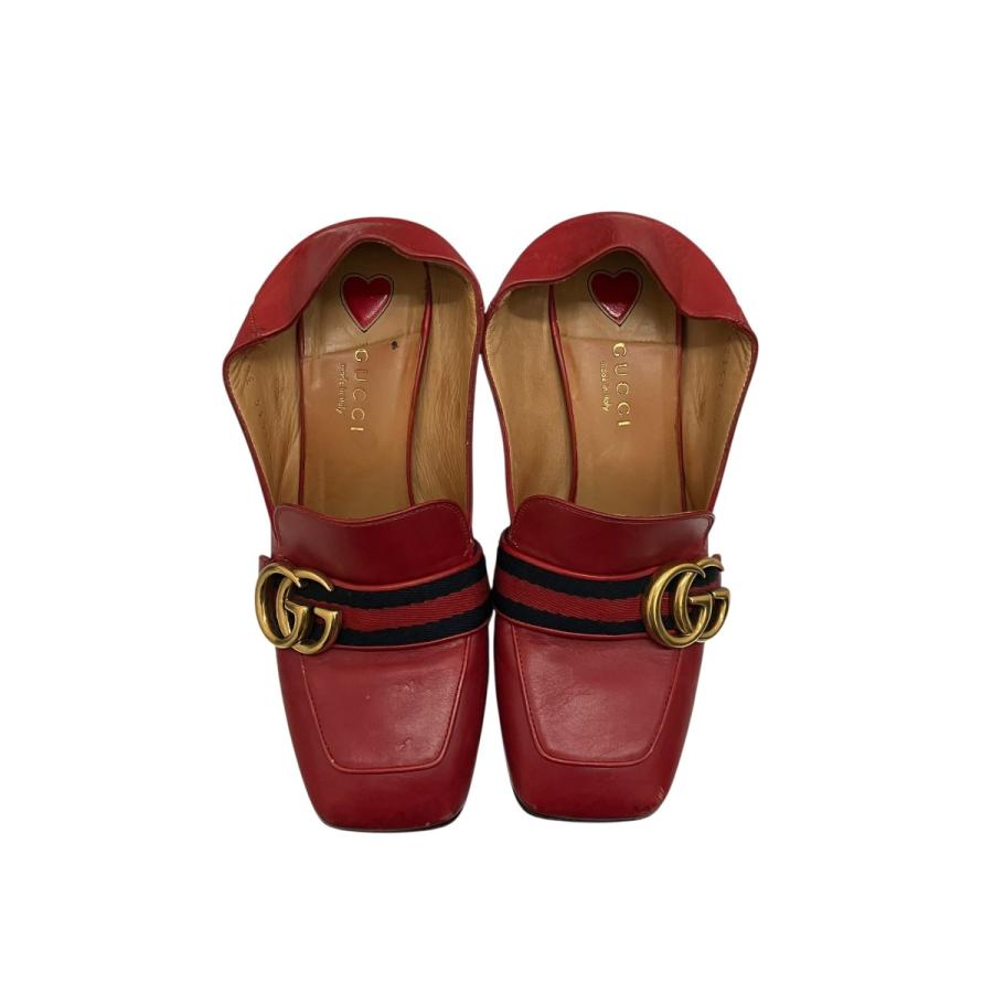 GUCCI（グッチ） ミッドヒールローファー 423535 レッド サイズ：34 1