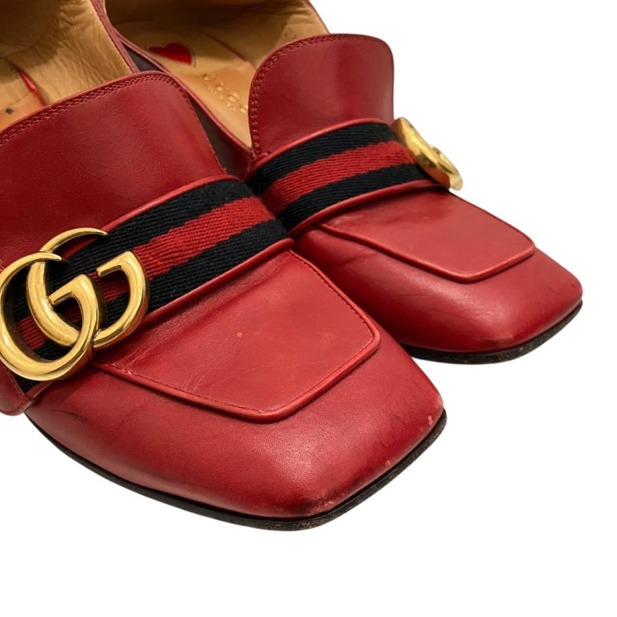 GUCCI（グッチ） ミッドヒールローファー 423535 レッド サイズ：34 1