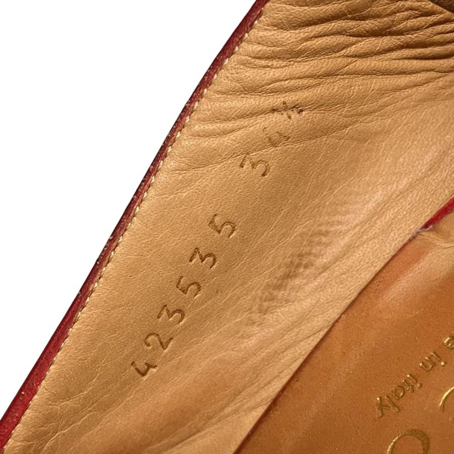 GUCCI（グッチ） ミッドヒールローファー 423535 レッド サイズ：34 1