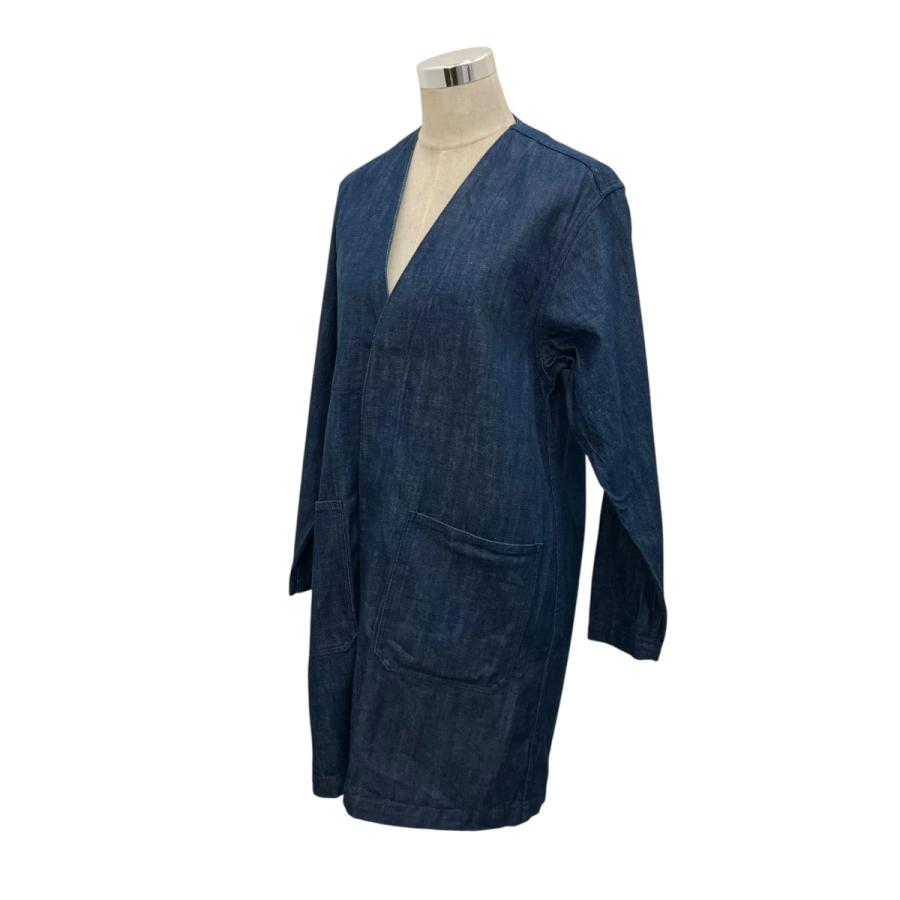 HYKEデニムコート美品 HYKE（ハイク） 【値下げ】HYKE ノーカラーデニムコート 141-17010