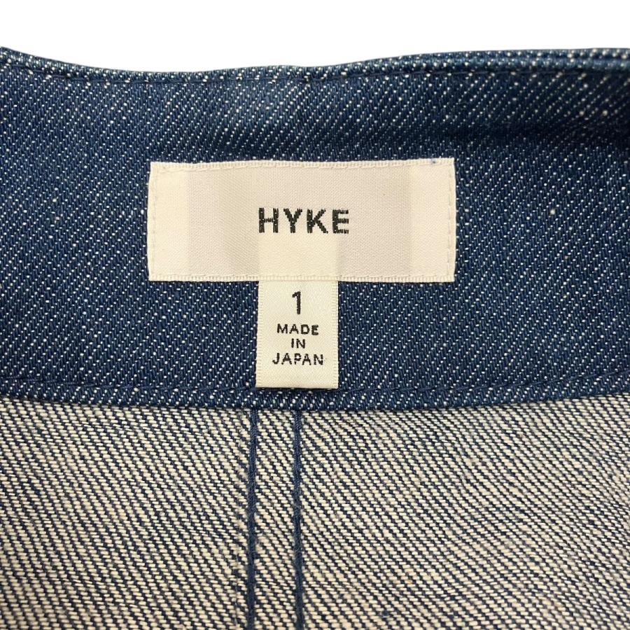 HYKE - デニムコート -【美品】 HYKE（ハイク） ノーカラーデニムコート 141-17010 インディゴ サイズ