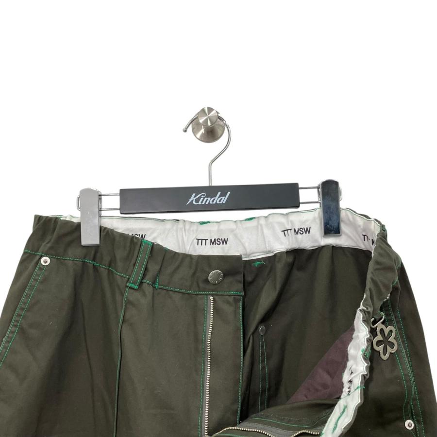 【タグ付】TTT MSW 24SS ナイロンパンツ 花柄チャーム 緑 M ティーモダンストリートウエア TTT MSW 24SS Military pants
