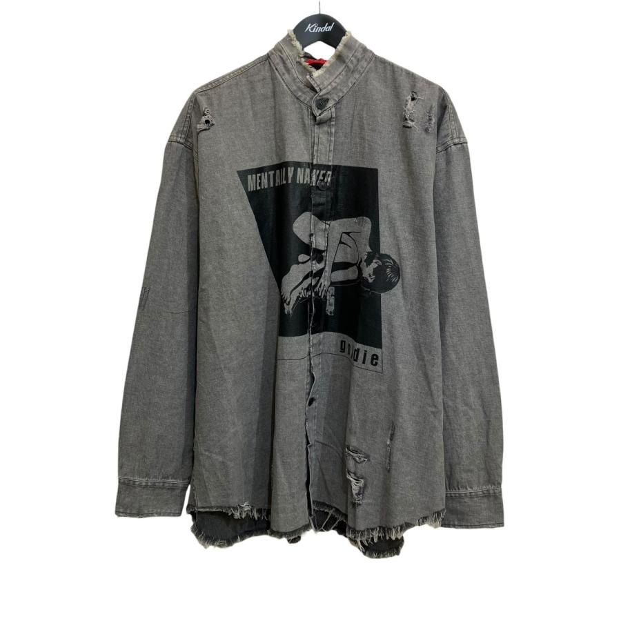 Goldie GOLDIE ダメージ加工デニムシャツ ブラック サイズ：XL
