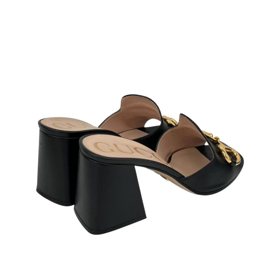 GUCCI（グッチ） ヒールサンダル ブラック サイズ：38(25cm相当