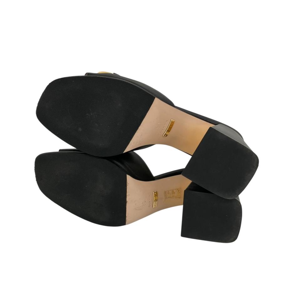 GUCCI グッチ ミュール サンダル ヒール 36 1/2 C ブラック 黒 GUCCI（グッチ） ヒールサンダル ブラック サイズ：38(25cm相当