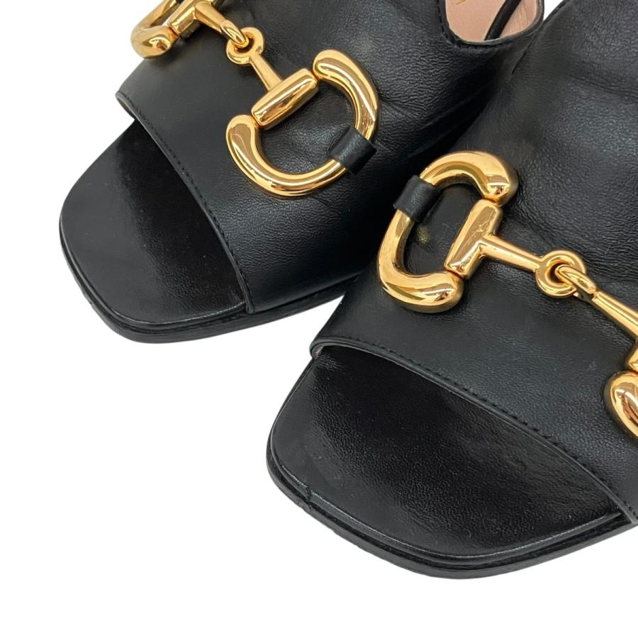 GUCCI（グッチ） ヒールサンダル ブラック サイズ：38(25cm相当