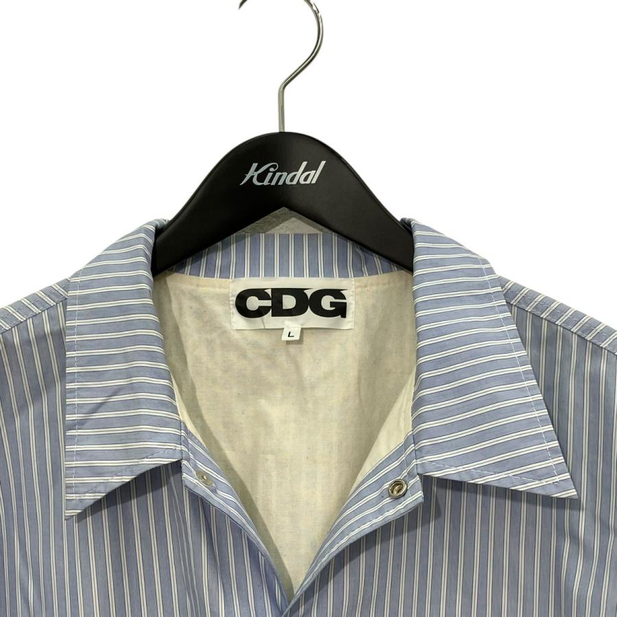 CDG 【値下げ】CDG ストライプ コーチジャケット SZ-J016 ブルー