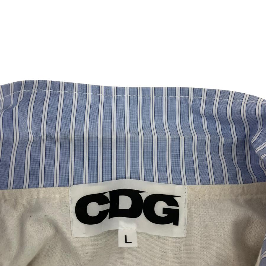 CDG 【値下げ】CDG ストライプ コーチジャケット SZ-J016 ブルー