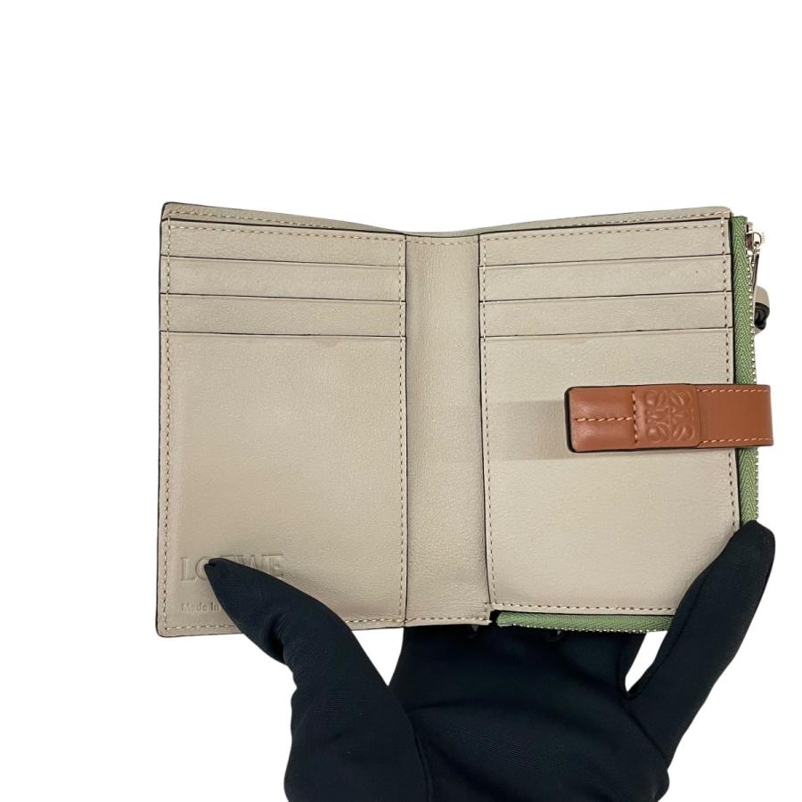 LOEWE（ロエベ） LOEWE 2つ折り財布 C660Z41X01 グリーン×ベージュ
